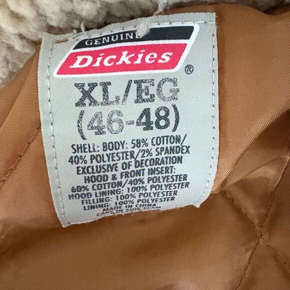 Dickies Jacket Mens Size Extra Large Tan Hooded Snap Button Workwear - Picture 9 of 9